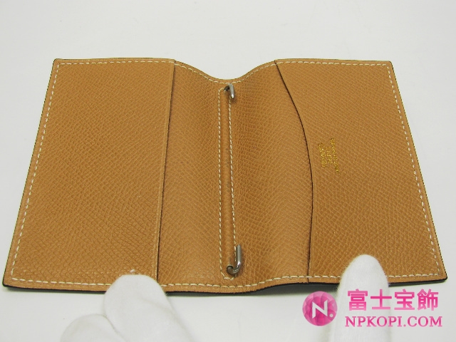 エルメス手帳カバーブルージーン（金具：シルバー） HERMES328015
